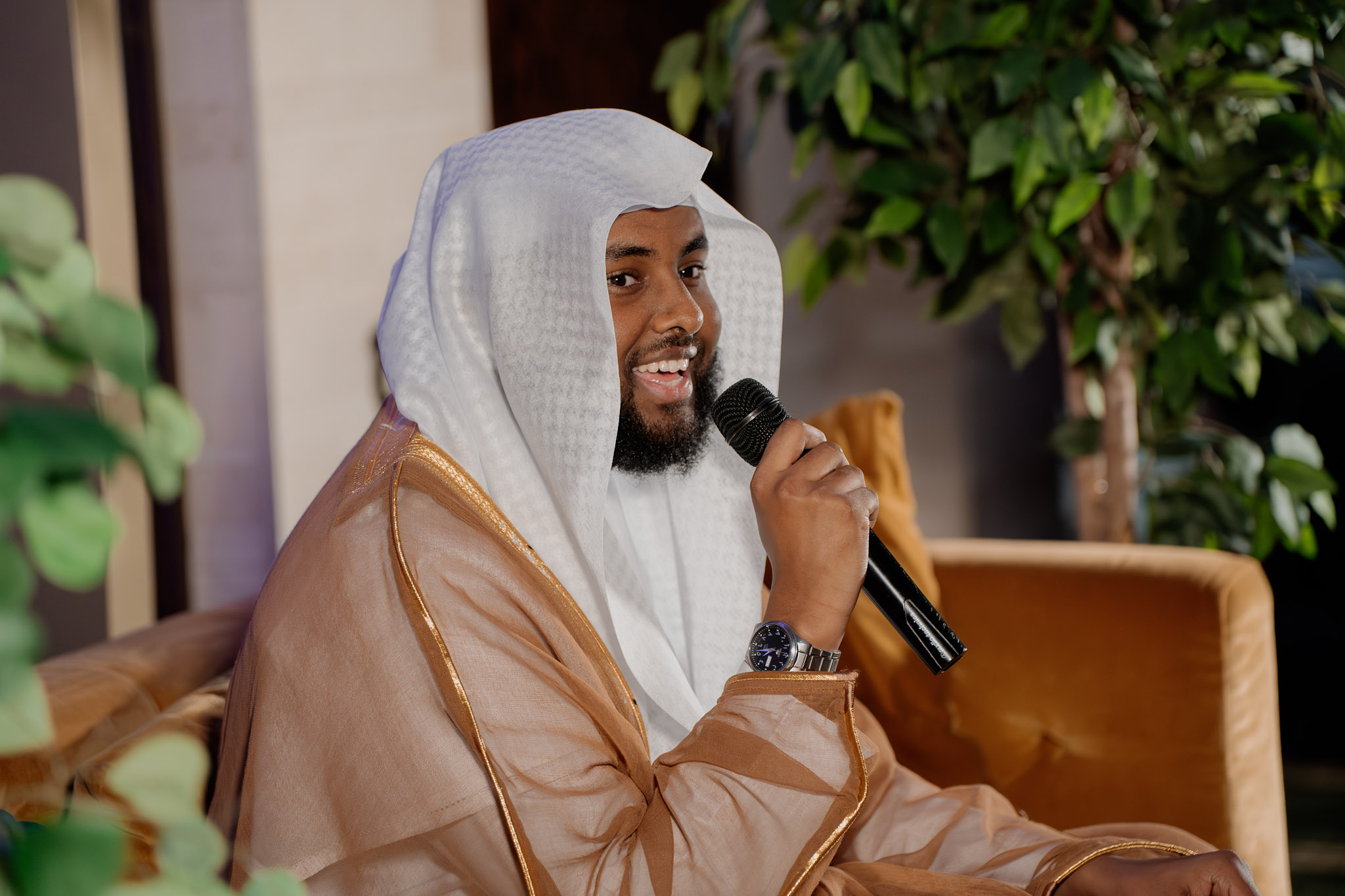 Shaykh Yahya Raaby smiling while speaking at ADAMS